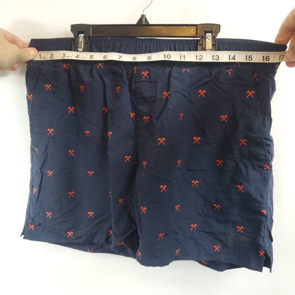The North Face Pull On Mens Pickaxe Design Navy Blue Red Shorts Sz Medium - Picture 8 of 10